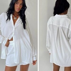 Princess Polly White Button-Down Shirt